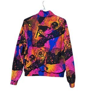 VTG 90s Speedo Jacket L Windbreaker Bomber Swimming Sports Psychedelic Neon Rare